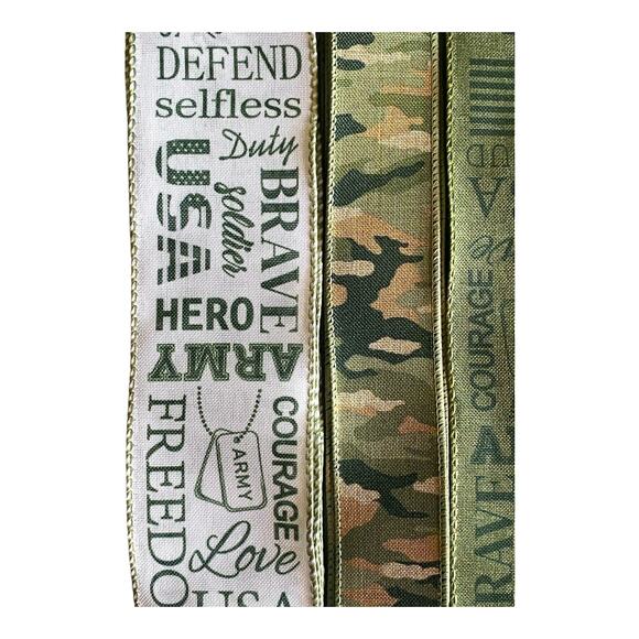 Army Strong Wreath Kit Sign & Ribbon Bundle | Camo Military Decor | DIY Craft - Picture 5 of 7